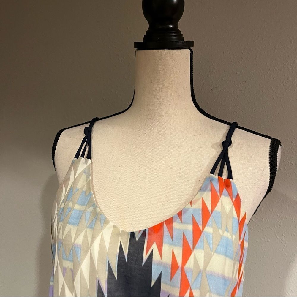 Xhilaration braided details spaghetti‎ straps Aztec print high low maxi dress - Picture 2 of 13
